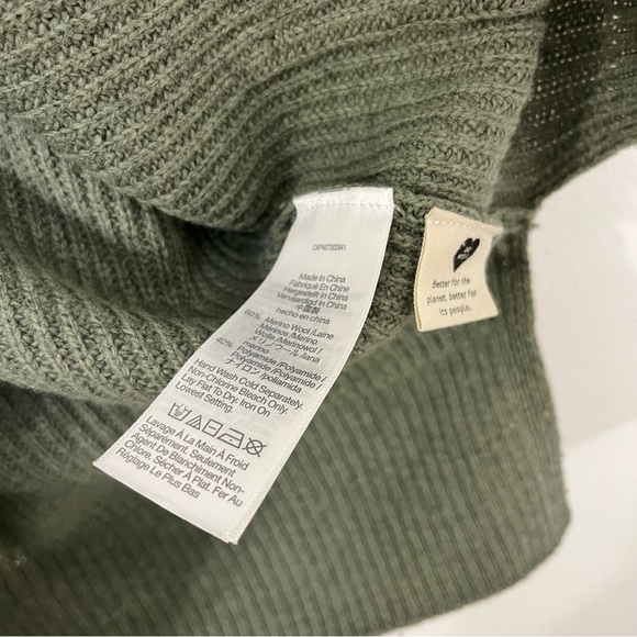 Madewell Glenbrook Half-Zip Merino Wool Blend Sweater Olive Green Size Small - Picture 7 of 7